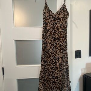 Reformation Black and Tan Maxi Dress with slit